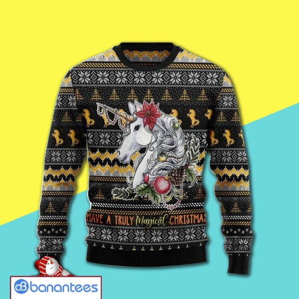 Winter Clothes Truly Magical Unicorn Awesome Christmas Ugly Christmas Sweater Product Photo
