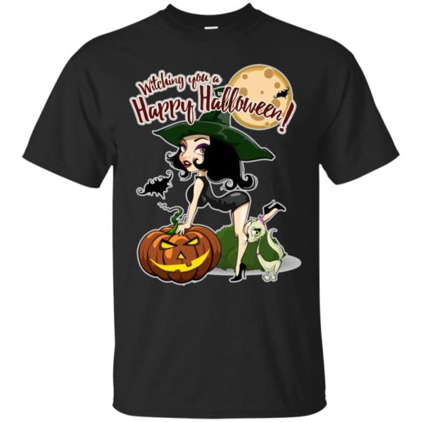 Witching You A Happy Halloween T Shirt Hoodie Sweatshirt Product Photo