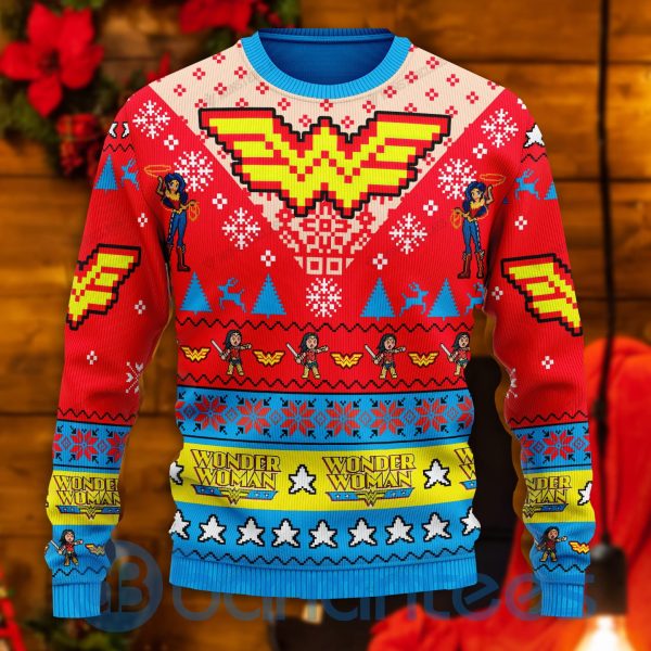 Wonder Woman Game Lover All Over Printed Ugly Christmas Sweater Product Photo