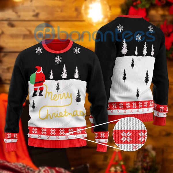 Yellow Snow Santa Claus All Over Printed Ugly Christmas Sweater Product Photo