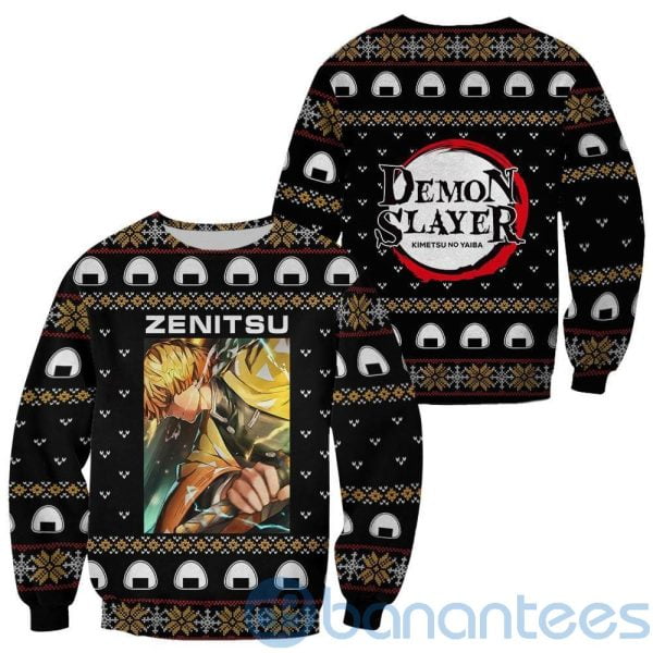 Zenitsu Agatsuma Christmas Demon Slayer Anime Lover All Over Printed 3D Shirt Product Photo