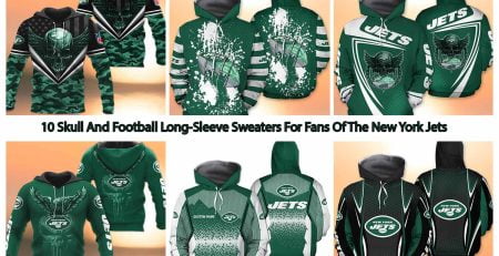 10 Skull And Football Long-Sleeve Sweaters For Fans Of The New York Jets