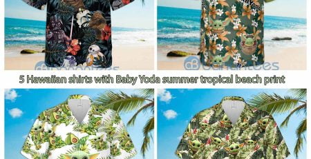 5 Hawaiian shirts with Baby Yoda summer tropical beach print