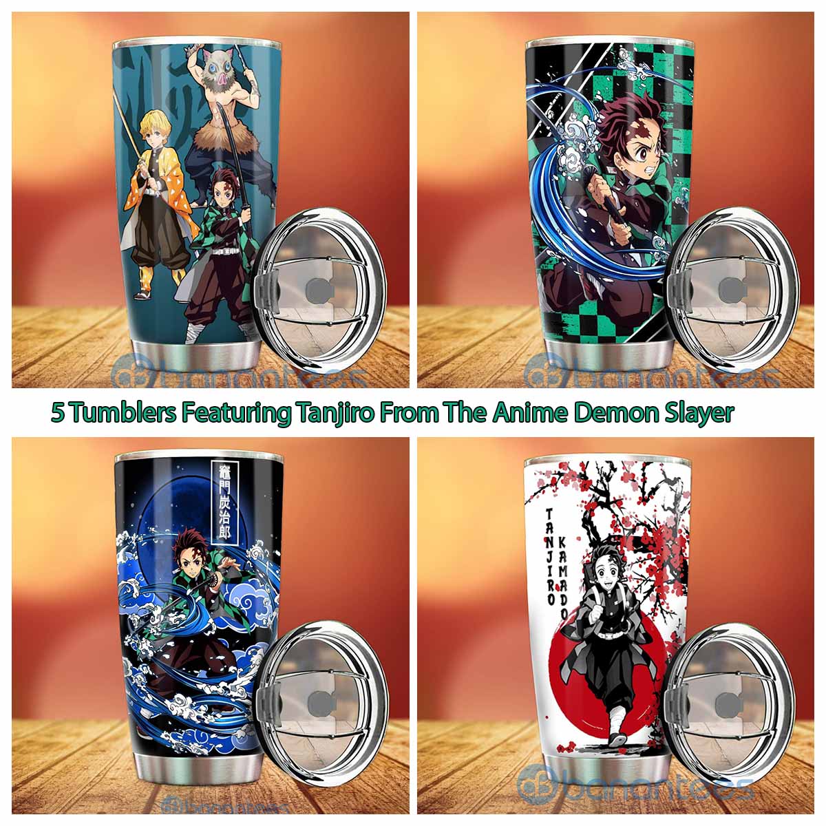 5 Tumblers Featuring Tanjiro From The Anime Demon Slayer