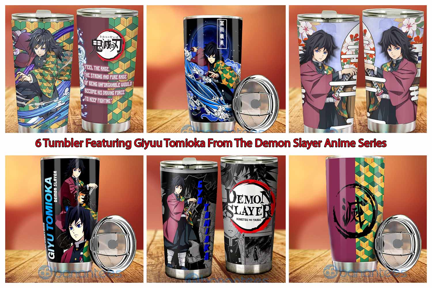 6 Tumbler Featuring Giyuu Tomioka From The Demon Slayer Anime Series