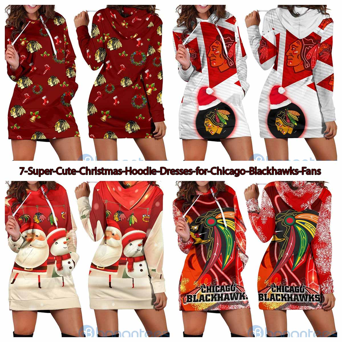 10 Super Cute Christmas Hoodie Dresses for Chicago Blackhawks Fans