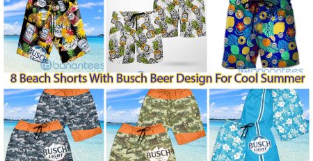 8 Beach Shorts With Busch Beer Design For Cool Summer