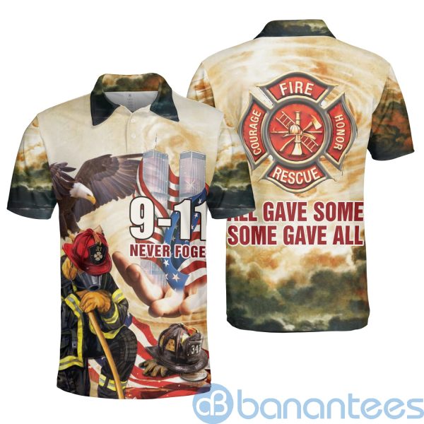911 Days Firefighter All Gave Some Some Gave 2021 Memorial Polo Shirt Product Photo