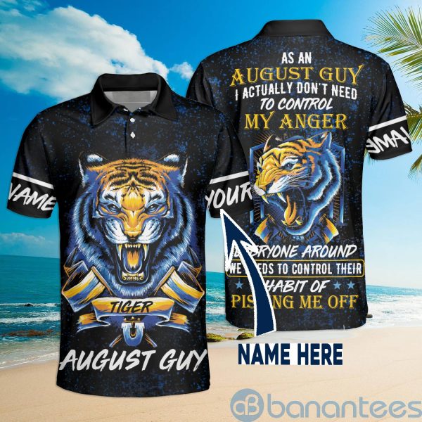August Guy Don't Control My Anger Habit Of Ping Me Tiger Hawaii Polo Shirt Product Photo