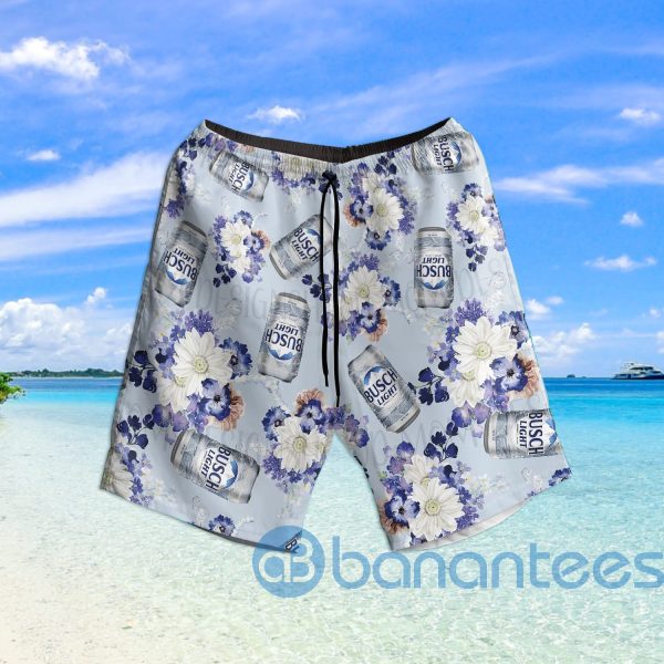 Beach Light Cans Flower Purple Beach Shorts Beer Lovers Father Day Gift Product Photo