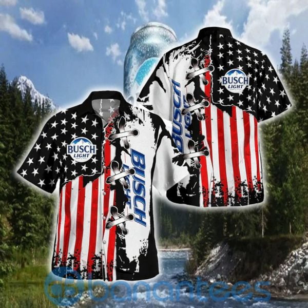 Busch Light American Flag Cool For Beer Lover Hawaiian Shirt Product Photo