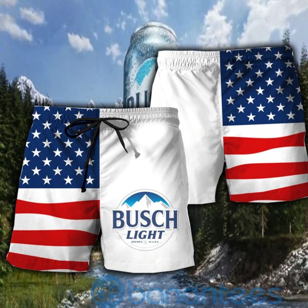 Busch Light American Flag Proud Beach Shorts Beer Lovers Father Day Gift Product Photo