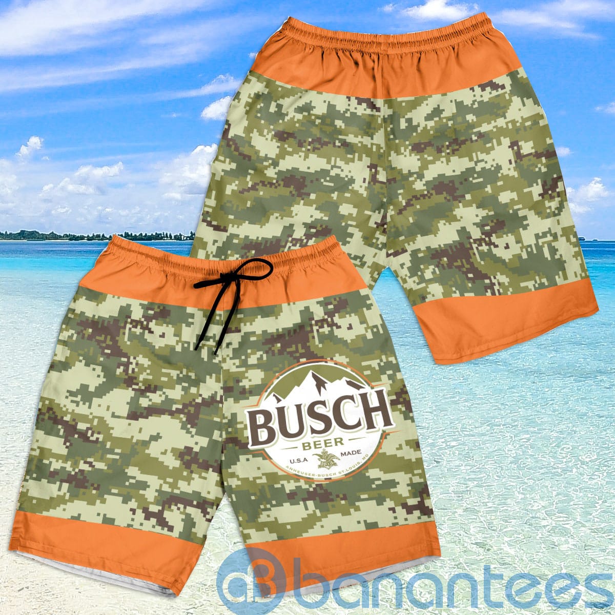 Busch Light Camo Army Beach Shorts Beer Lovers Father Day Gift