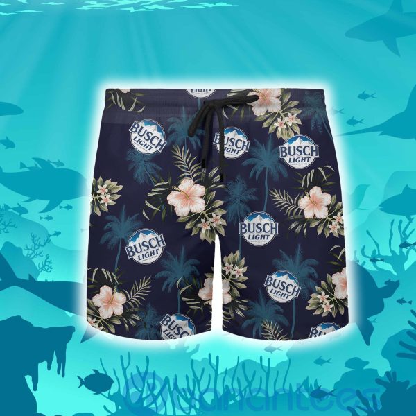 Busch Light Logo Tropical Flower Beach Shorts Beer Lovers Father Day Gift Product Photo