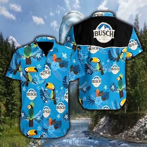 Busch Light Parrot Tropical Pattern For Beer Lover Hawaiian Shirt Product Photo