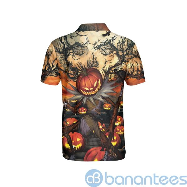 Carving Spooky Tree Pumpkin Gift For Halloween Polo Shirt Product Photo