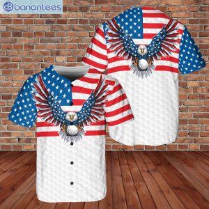 Custom Name American Eagle Patriot Golf US Flag Jersey Baseball Shirtproduct photo 1