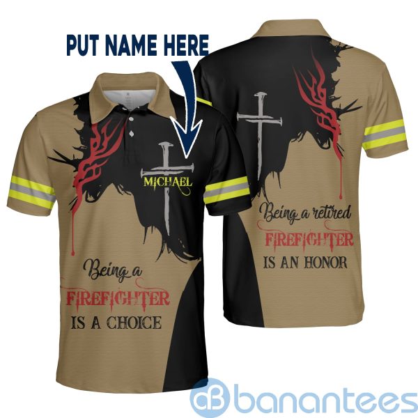 Custom Name Being A Firefighter An Honor God Chris Polo Shirt Product Photo