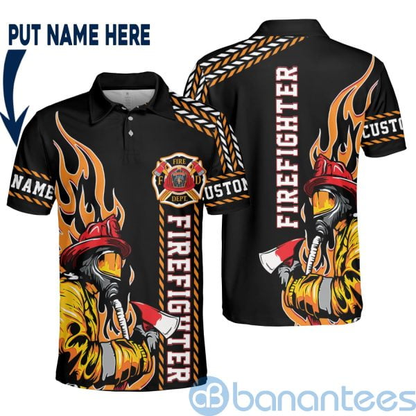 Custom Name FDD Firefighter Fireman Firewoman Lovers In Daily Life Polo Shirt Product Photo