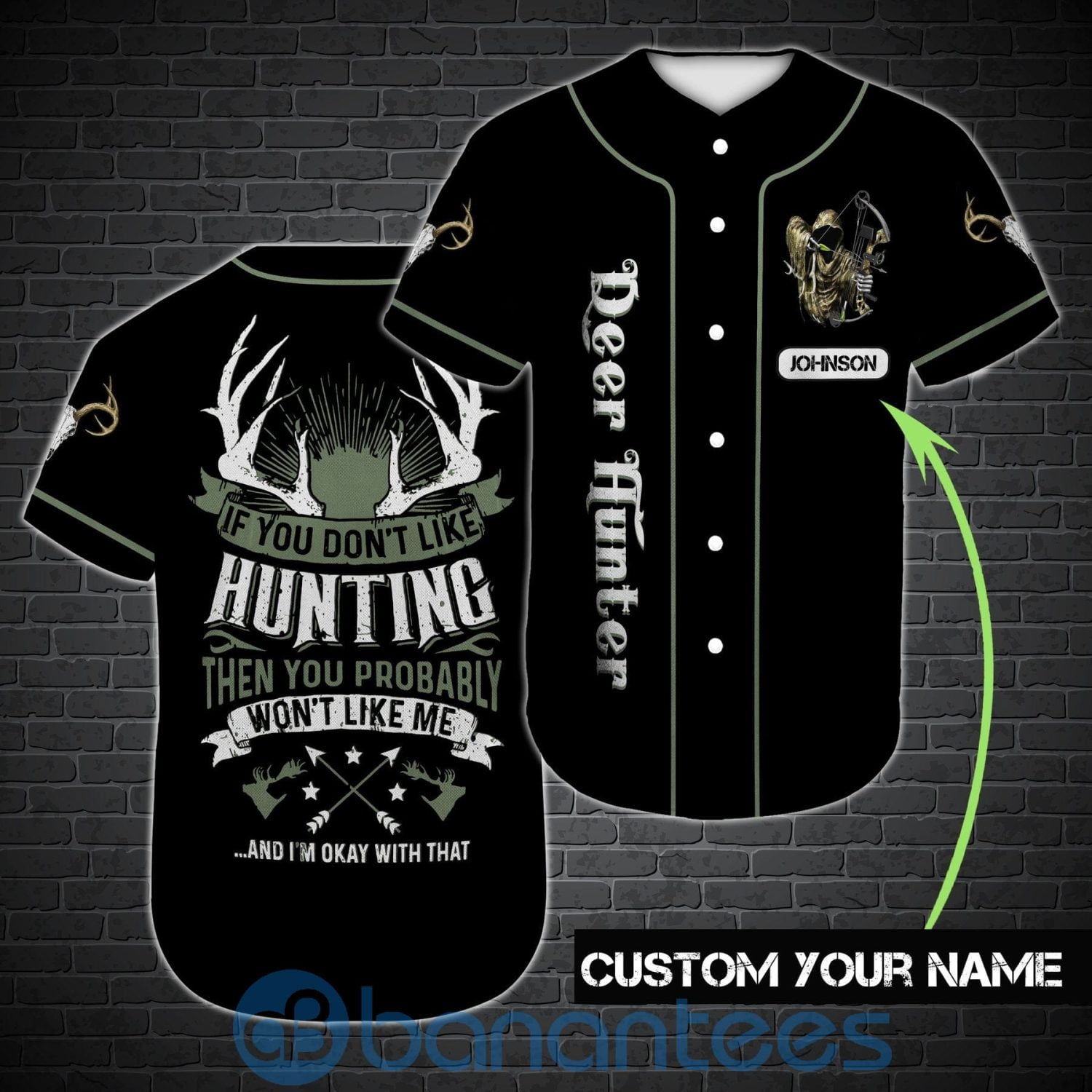Custom Name If You Don't Like Hunting Deer Hunting Lovers Unisex Jersey Baseball Shirt
