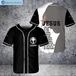 Custom Name Jesus Christian Cross Jesus Is My God My Savior Jersey Baseball Shirtproduct photo 1