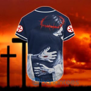 Custom Name Jesus Hugs Christian Unisex Jersey Baseball Shirt Product Photo