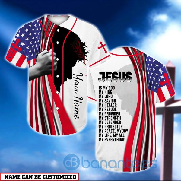 Custom Name Jesus Is My Everything Unisex Jersey Baseball Shirt Product Photo
