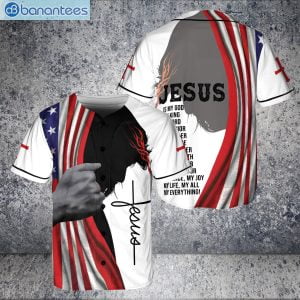 Custom Name Jesus Is My God My Savior Hands American Flag Christian Jersey Baseball Shirtproduct photo 1