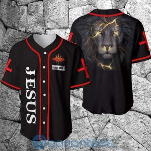 Custom Name Jesus Lion Unisex Jersey Baseball Shirt Product Photo