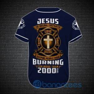 Custom Name Jesus Original Firefighter Unisex Jersey Baseball Shirt Product Photo