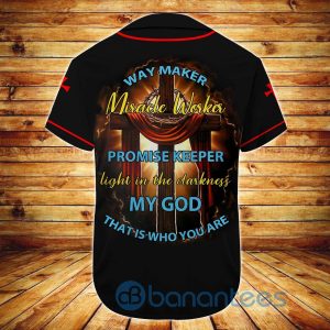 Custom Name Jesus Way Maker Miracle Worker Promise Keeper Unisex Jersey Baseball Shirt Product Photo