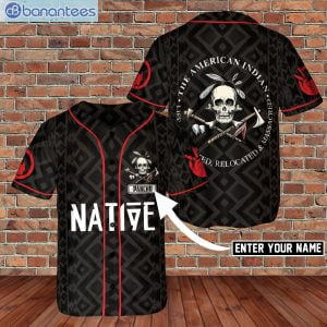 Custom Name Native Amercia Indianl Shirt Dask Style Skull Baseball Jerseyproduct photo 1