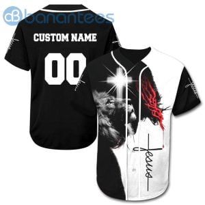 Custom Name Number Jesus And Lion Unisex Jersey Baseball Shirt Product Photo