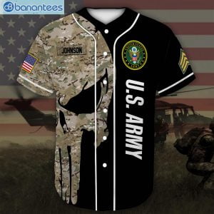 Custom Name United States Army Black Camo Jersey Baseball Shirtproduct photo 2