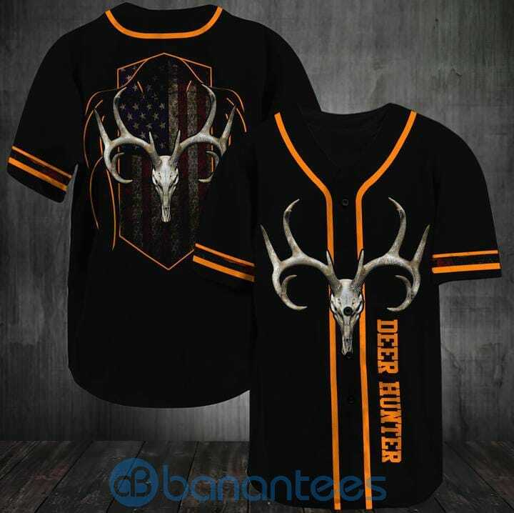 Deer Hunting Skull Gift For Dad  Unisex Jersey Baseball Shirt Product photo 1