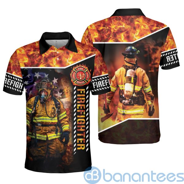 Firefighter Fire Courage Rescue Honor Firefighter Polo Shirt Product Photo