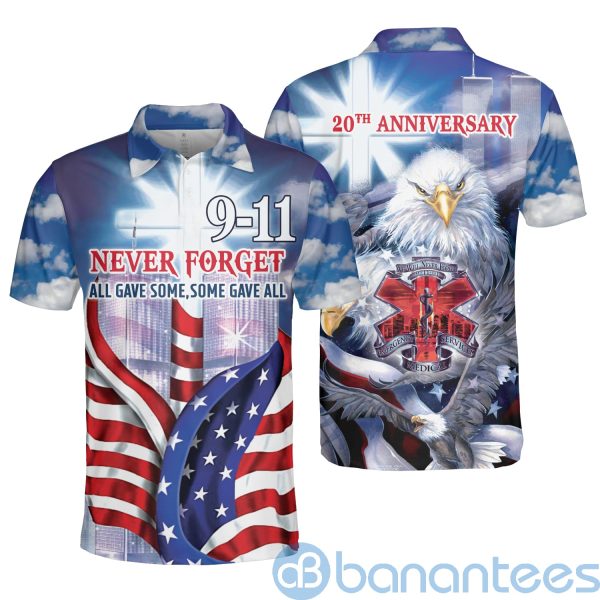 Firefighter God Eagle 20th Anniversary Never Forget Polo Shirt Product Photo