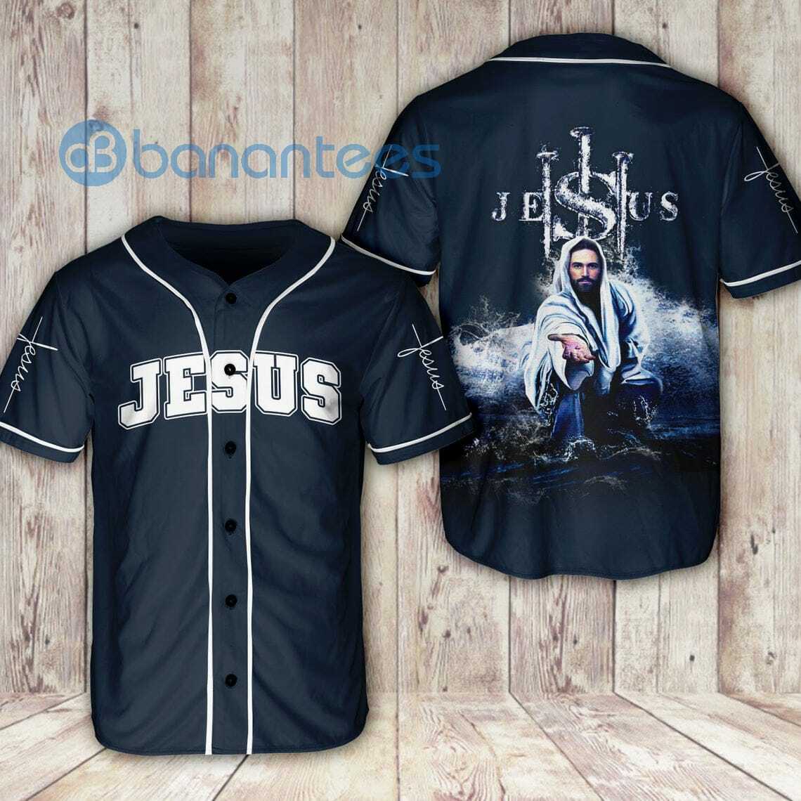 Jesus Hand Storm Follow Me Unisex Jersey Baseball Shirt