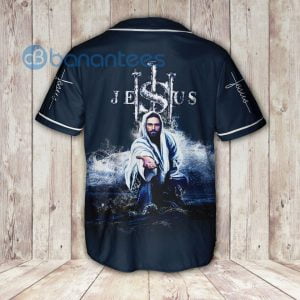 Jesus Hand Storm Follow Me Unisex Jersey Baseball Shirt Product Photo