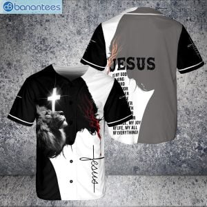 Jesus Is My God My Savior Lion Cross Christaian Jesus Face Jersey Baseball Shirtproduct photo 1