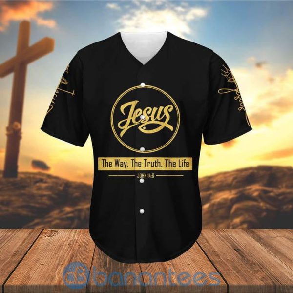 Jesus The Way The Truth The Life Crown Unisex Jersey Baseball Shirt Product Photo