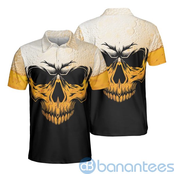 Skull Drink Beer Lover Father Day's Gift Polo Shirt Product Photo