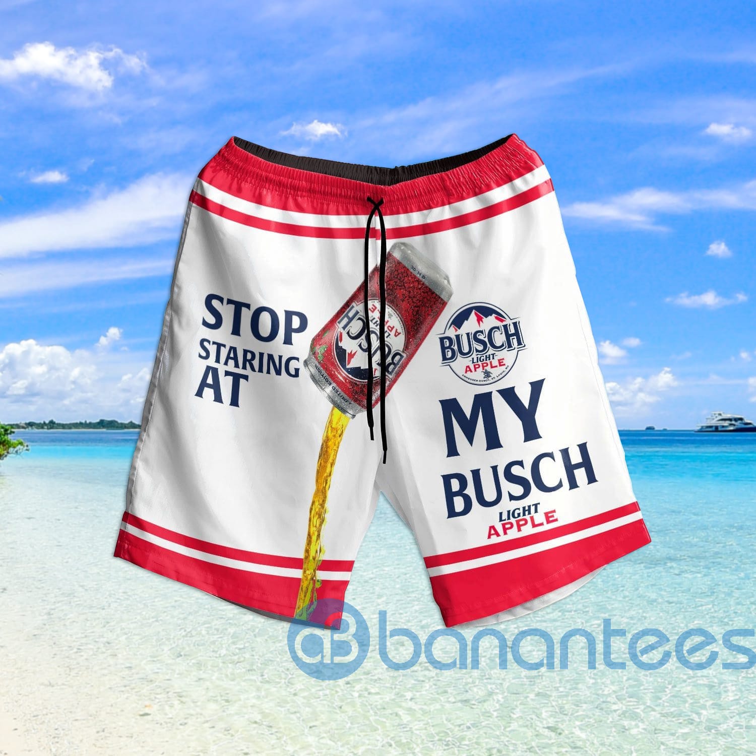 Stop Staring At My Busch Light Apple Beach Shorts Beer Lovers Father Day Gift