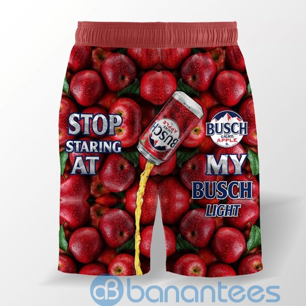Stop Staring At My Busch Light Apple Funny Beach Shorts Beer Lovers Father Day Gift Product Photo