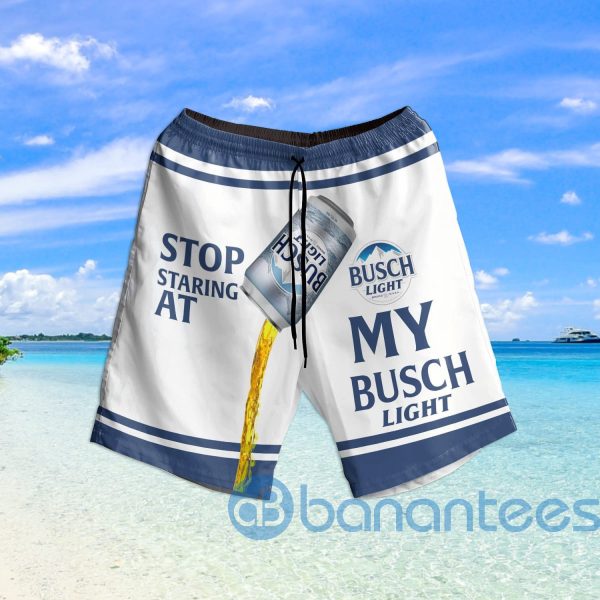 Stop Staring At My Busch Light Beach Shorts Beer Lovers Father Day Gift Product Photo