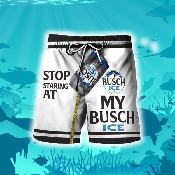 Stop Staring At My Busch Light Ice Beach Shorts Beer Lovers Father Day Gift Product Photo