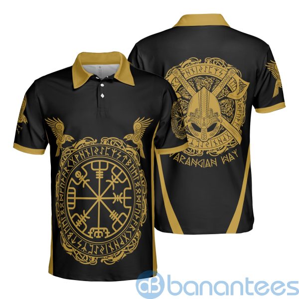 Vikings Muninn Tattoo Viking Gold Style For Men Gift Polo Shirt Product Photo