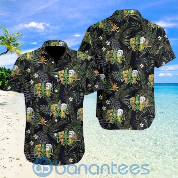 Weed Beer And Pizza Tropical Aloha For Beer Lover Hawaiian Shirt Product Photo