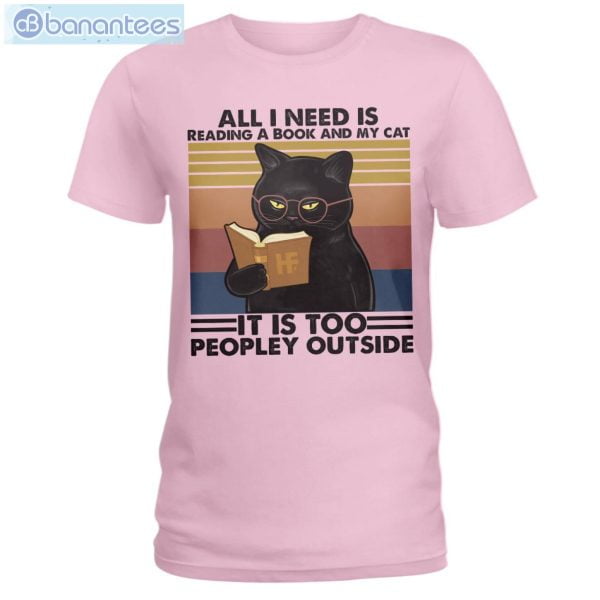 All I Need Is Reading A Book And My Cat T-Shirt Long Sleeve Tee Product Photo 2