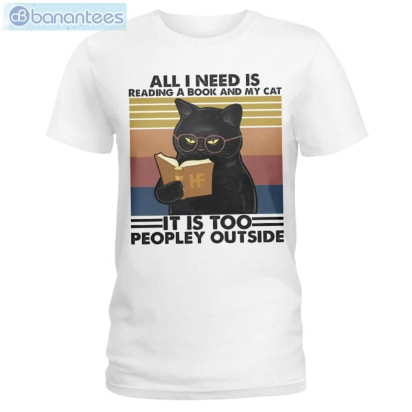 All I Need Is Reading A Book And My Cat T-Shirt Long Sleeve Tee Product Photo 1